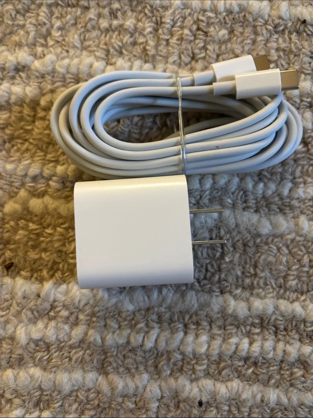 White USB-C Fast Charging Wall Adapter and Cable